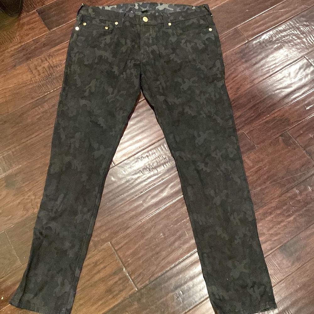 Mens true religion denim camo jeans size 38